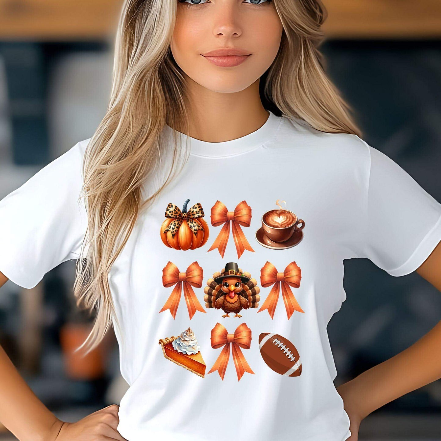 Thanksgiving Coquette PNG | Cute Pumpkin, Turkey & Football Design - Crafty Harvest Designs