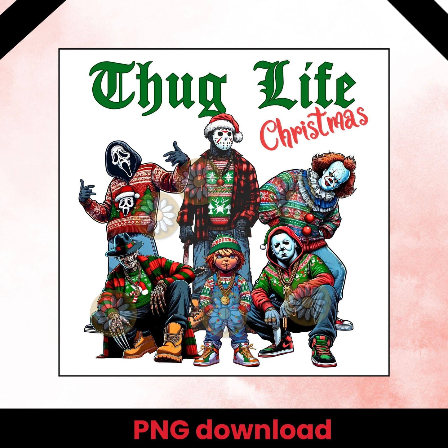 Epic Thug Life Christmas Bundle | 6 Designs with Font Choices PNG - Crafty Harvest Designs