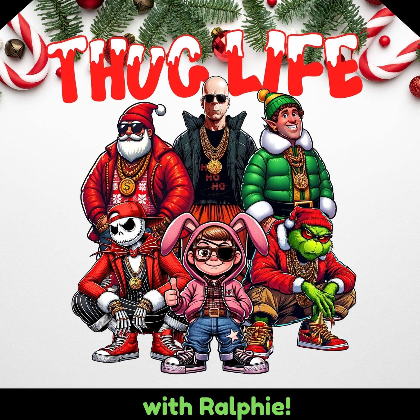 Epic Thug Life Christmas Bundle | 6 Designs with Font Choices PNG - Crafty Harvest Designs