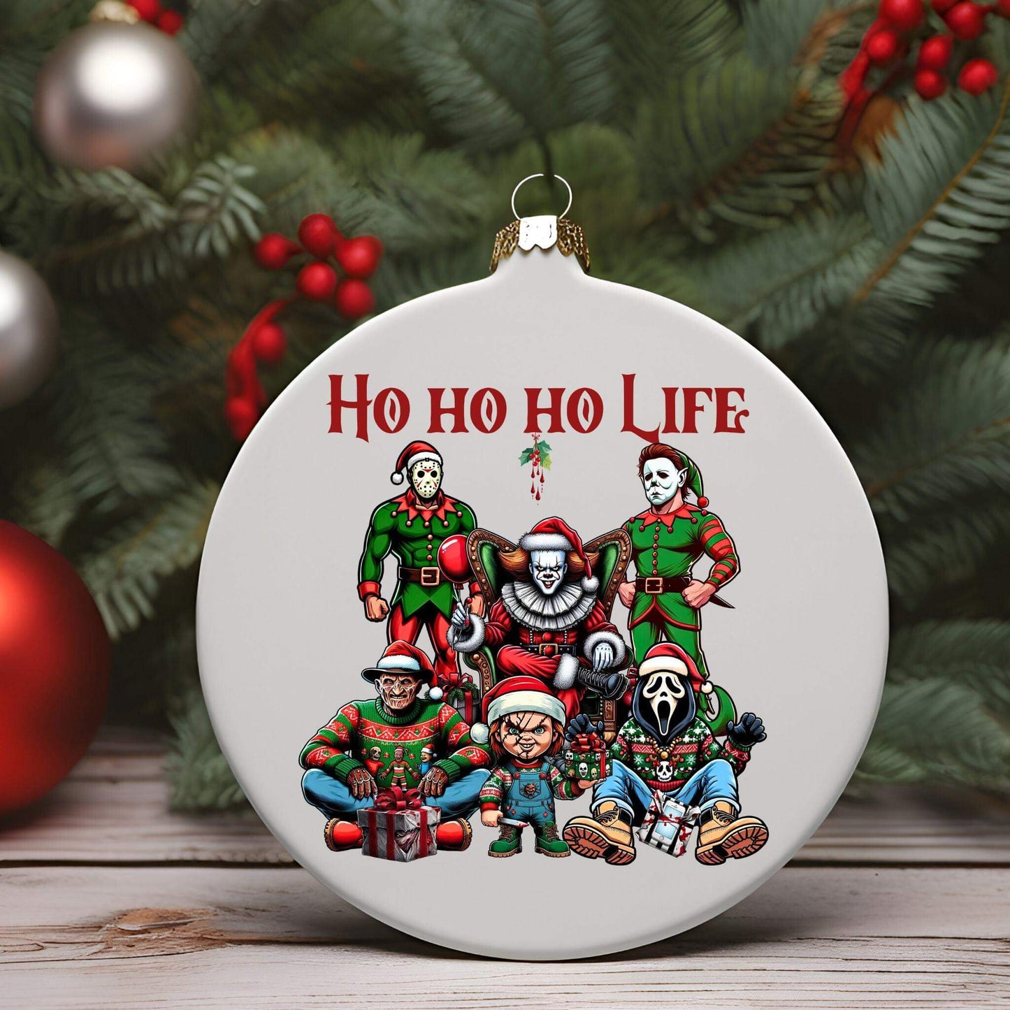 Thug Life Christmas Horror Movies PNG | Scary Movie Retro Christmas Design - Crafty Harvest Designs