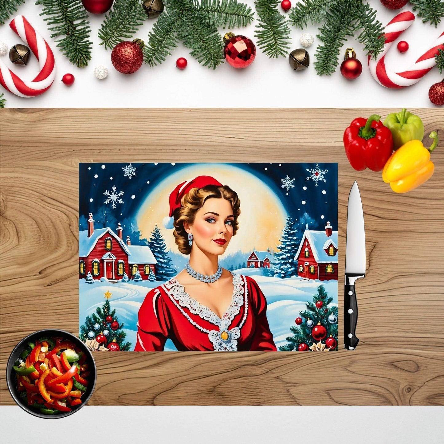 Vintage Christmas Digital Designs, sublimation cutting board designs, decoupage printable, png download - Crafty Harvest Designs