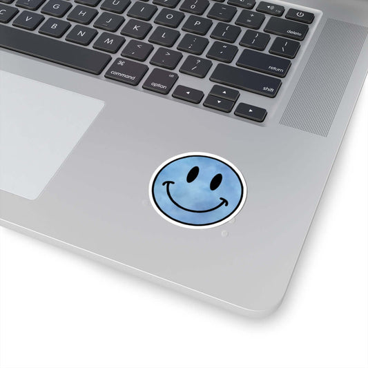 Blue Smiley Face Sticker | Kiss-Cut Vinyl Decal / Stickers