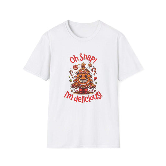 T-Shirt Cute Gingerbread Man Tree, Oh Snap! I'm Delicious! Christmas Tree Design - Crafty Harvest Designs