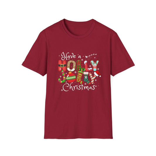 Christmas Unisex T-Shirt - Have A Holly Jolly Christmas! - Crafty Harvest Designs