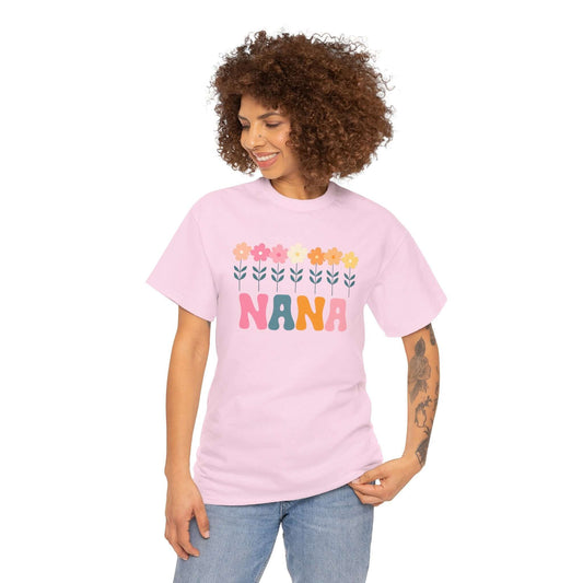 Daisy Nana Unisex Unisex Heavy Cotton Tee | Retro Floral Grandma Tee