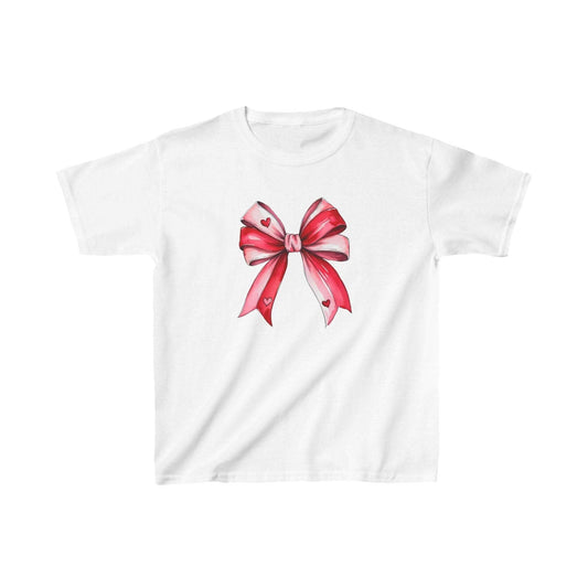 Pink & Red Watercolor Bow Kids’ T-Shirt – Sweet Style for Little Trendsetters! - Crafty Harvest Designs
