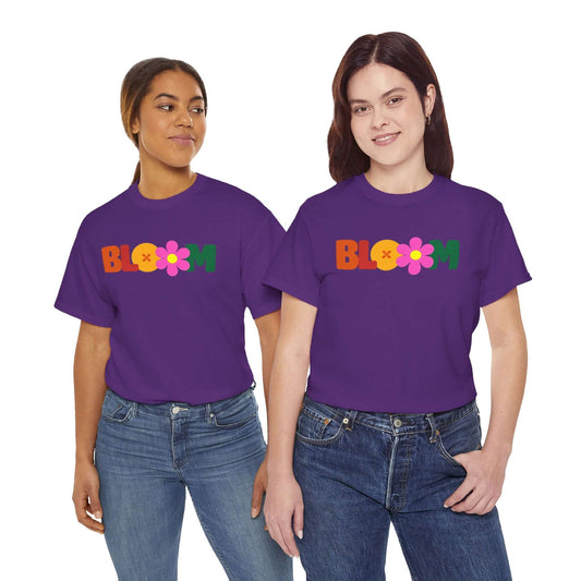 BLOOM Unisex Unisex Heavy Cotton Tee | Retro Floral Tee