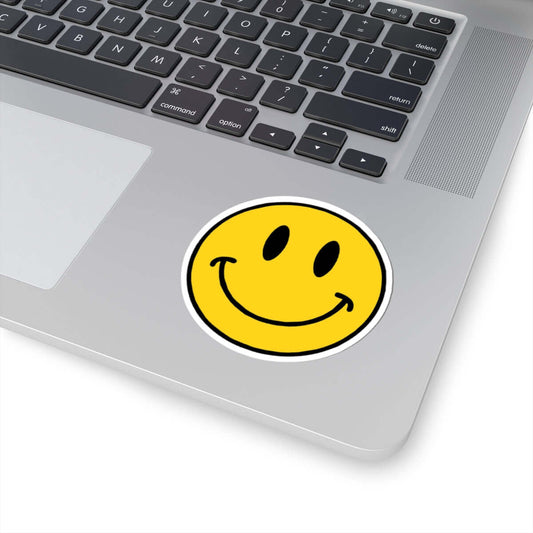 Classic Yellow Smiley Face Sticker | Kiss-Cut Vinyl Decal / Stickers