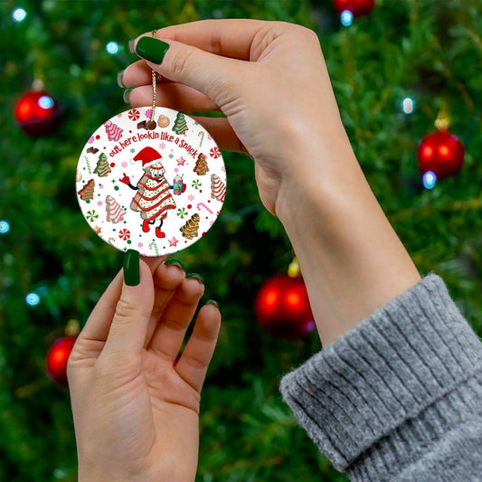 Out here lookin' like a snack, Ceramic Ornament - Crafty Harvest Designs