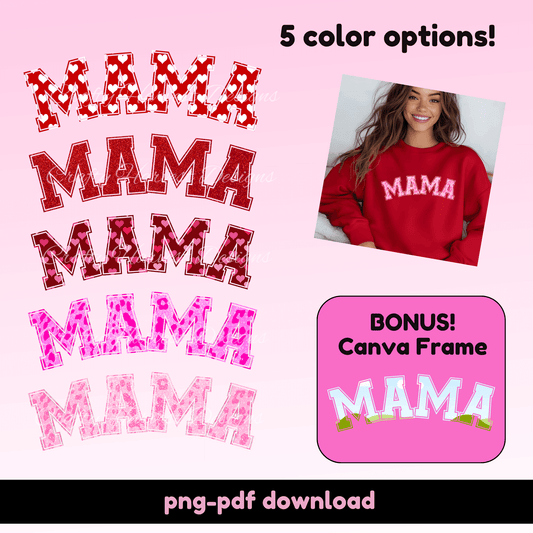 Valentine’s Day “MAMA” Design Set with BONUS Canva Frame - Crafty Harvest Designs