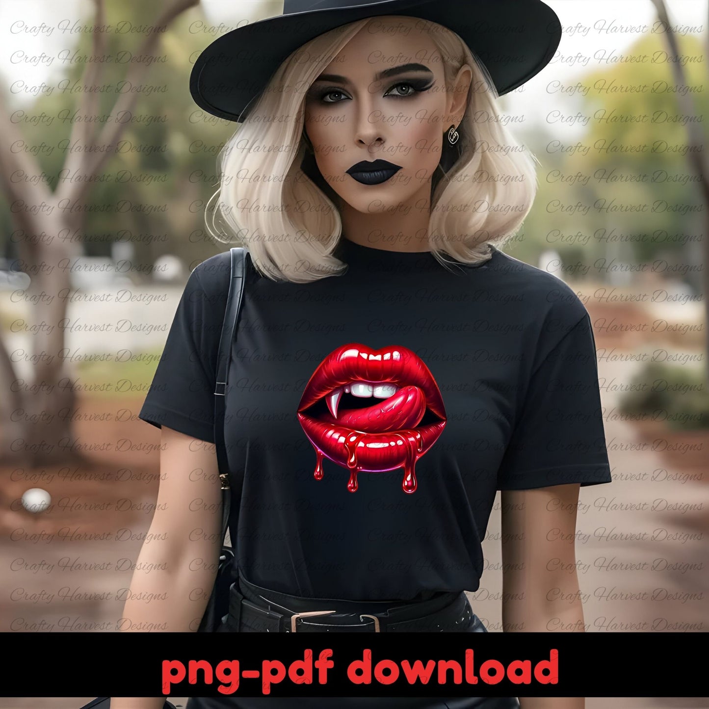 Glossy Vampire Lips Bundle | 10 Halloween Sublimation PNG Designs”