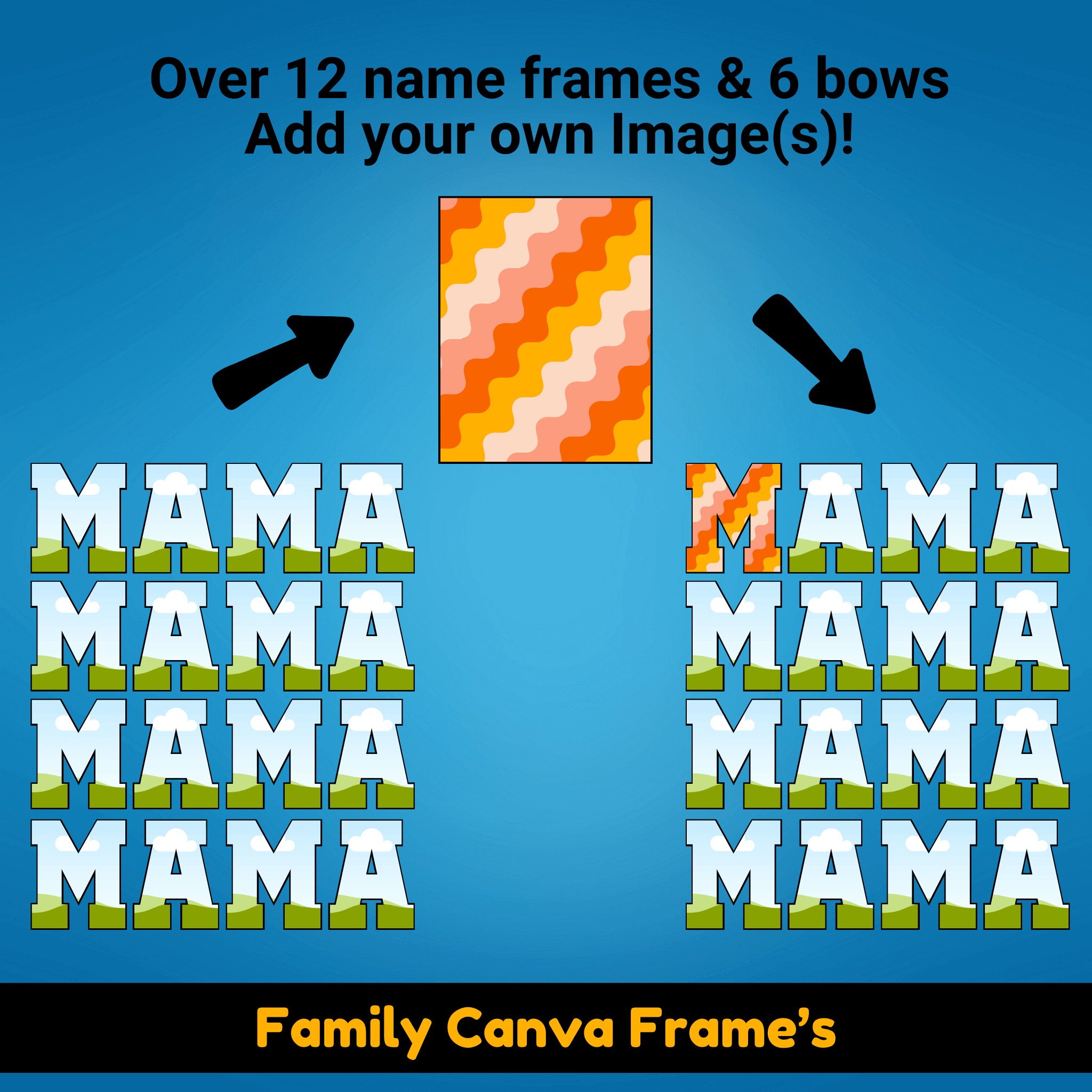 Canva Frames Bundle | Customizable Family Name PNGs – Crafty Harvest ...