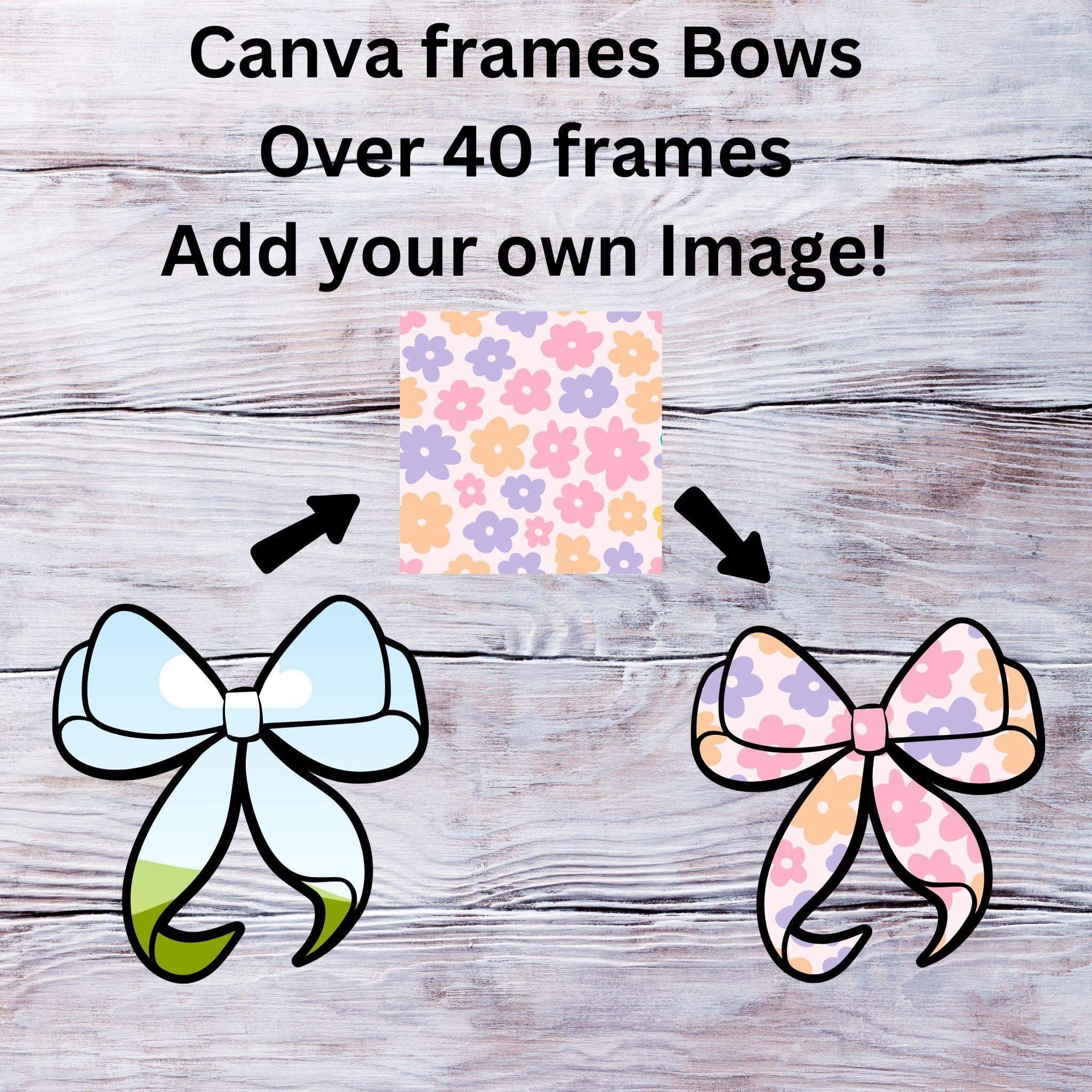 Coquette Bows Canva Frames | Over 40 Editable Designs Bundle – Crafty ...