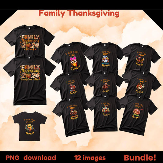 Thanksgiving Family PNG Bundle | Funny Thanksgiving & Friendsgiving Designs - Crafty Harvest Designs
