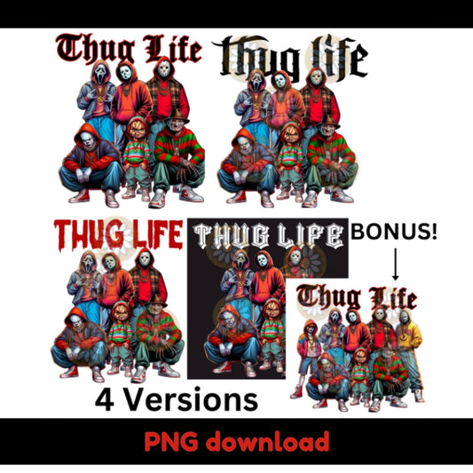 Thug Life Horror Movie Edition PNG Bundle | Scary Movie Sublimation Design - Crafty Harvest Designs