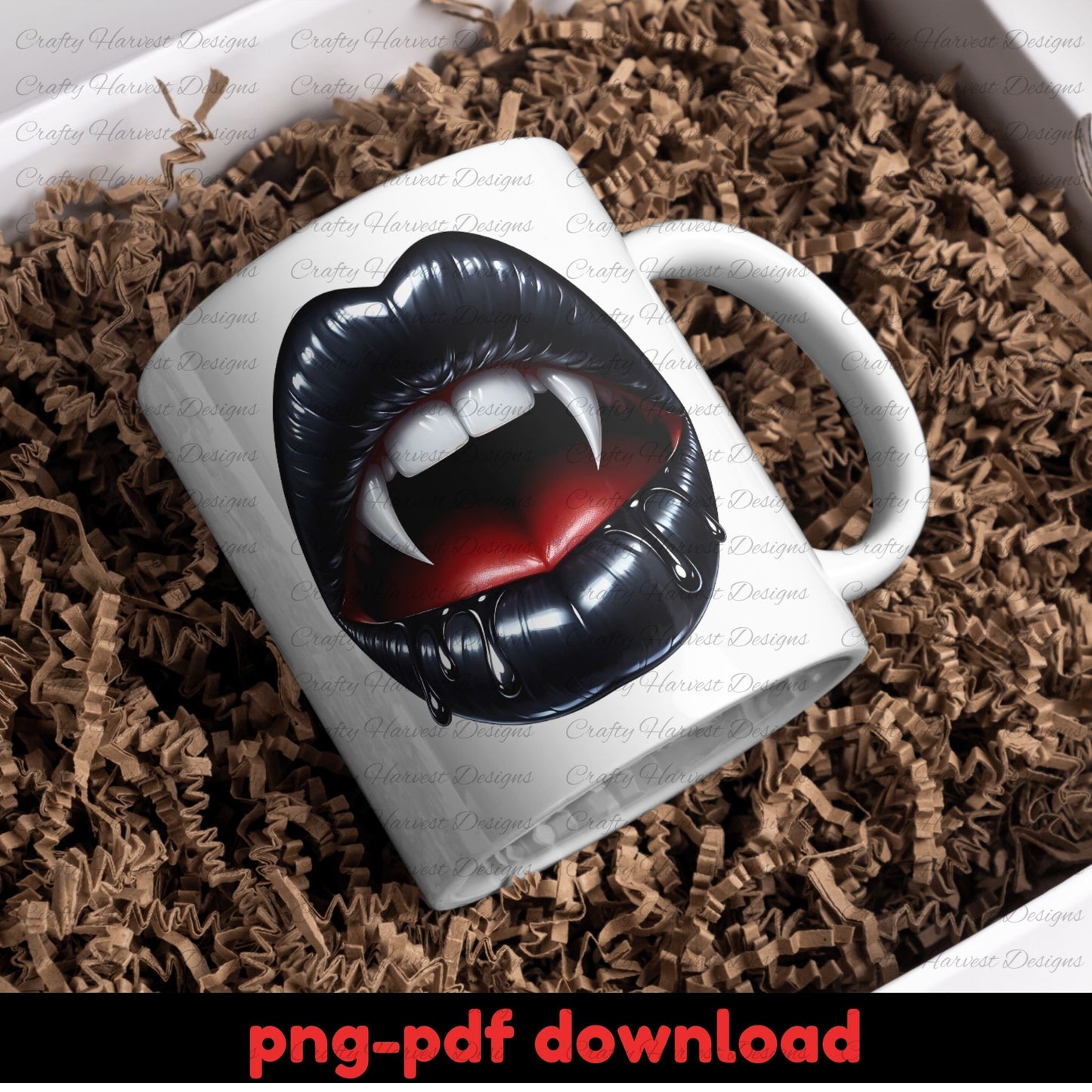 Glossy Vampire Lips Bundle | 10 Halloween Sublimation PNG Designs”
